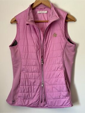 Peter Millar Lizzie Hybrid Full Two-Way Zip Lilac Quilted Vest with Pockets Golf
